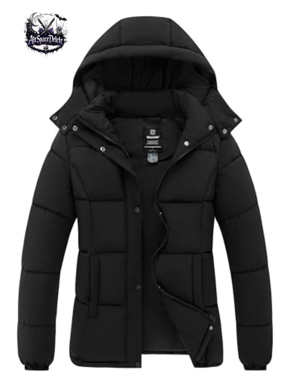 Women's Quilted Lightweight Puffer Jacket Warm Winter Coat Detachable Hood